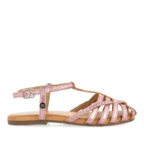 Tanlay girlsink leather multi strap sandals