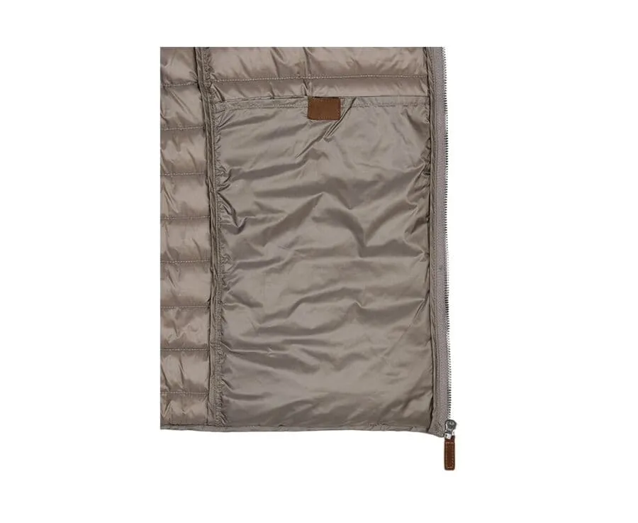 Taupe Puffer Jacket - Lightweight and Stylish - SVEN