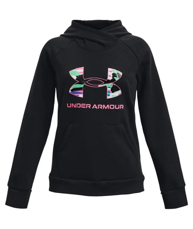 Under Armour Rival Fleece Big Logo Sudadera Negra Niña.