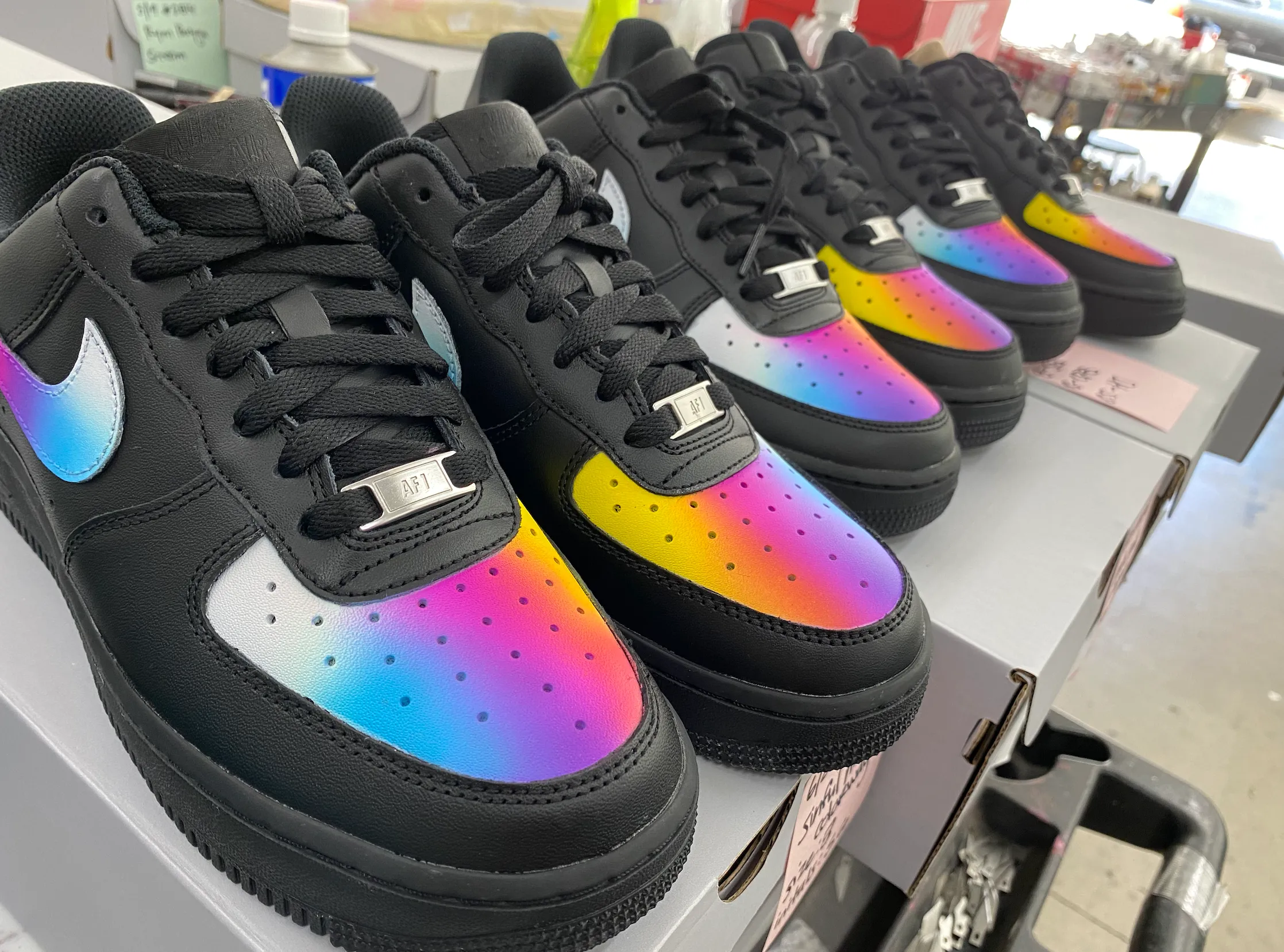 US Women's size 8.5 Black Nike AF1 (EU 40) Custom Order - Sylvia Galfo Invoice 2 - Google SEO friendly.