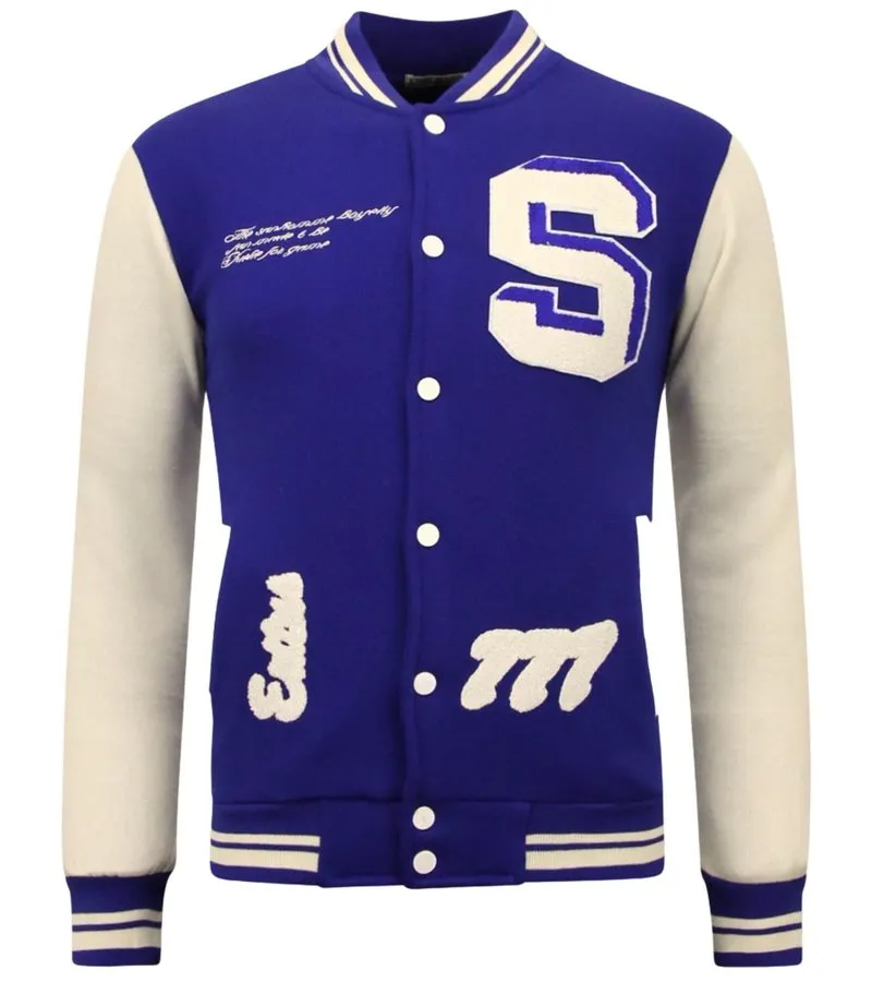 Vintage Hombres College Jacket - 7798 - Azul