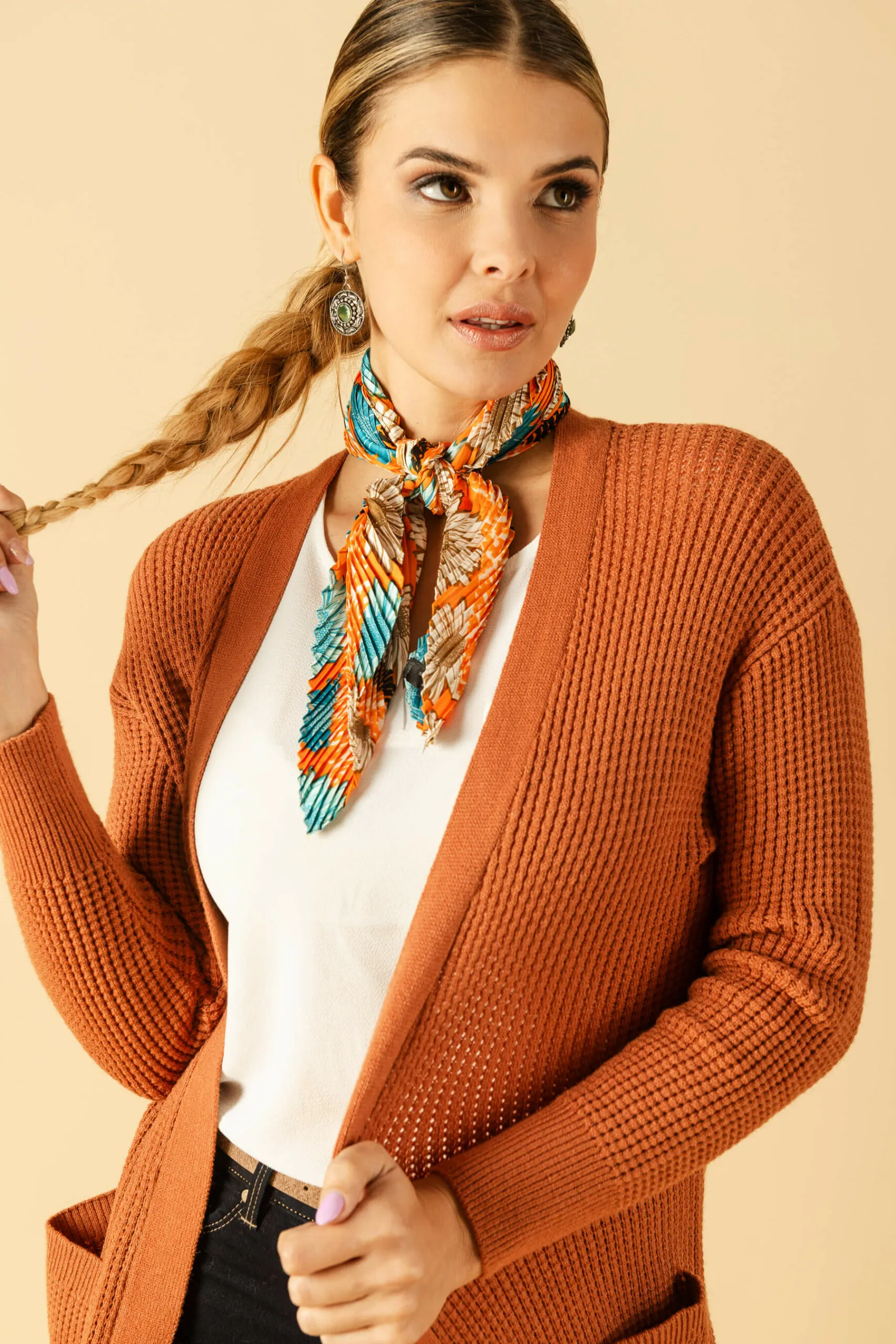 Waffle Texture Mini Cardigan