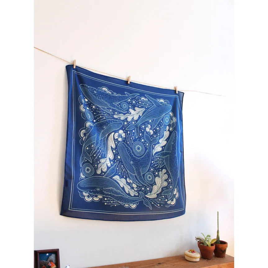 Whale Ocean Scarf Bandana - Top Result: Exceptional Whale-themed Scarf Bandana for Ocean Lovers. Shop Now!