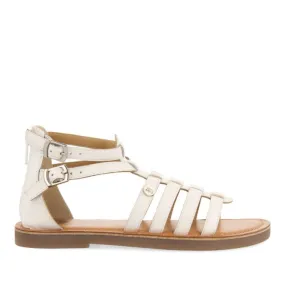 WHITE LEATHER ROMAN STYLE SANDALS FOR GIRL AND BOY BENICIA