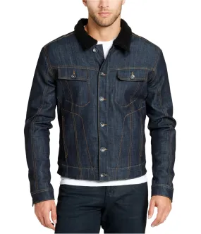 William Rast Mens Fleece-Collar Denim Jean Jacket