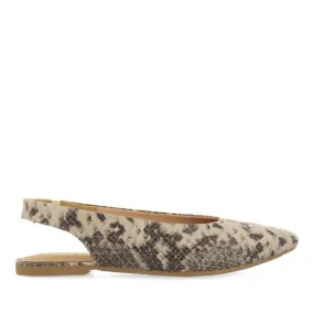 WOMEN'S SNAKE-PRINT LEATHER BALLERINA FLATS