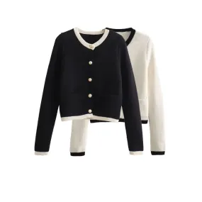 Women's Cardigan Knitwear Long Sleeve Sweaters & Cardigans Printing Elegant Streetwear Color Block