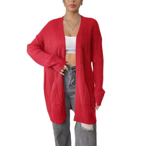 Women's Cardigan Long Sleeve Sweaters & Cardigans Streetwear Solid Color