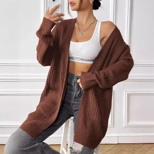 Women's Cardigan Long Sleeve Sweaters & Cardigans Streetwear Solid Color