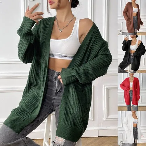 Women's Cardigan Long Sleeve Sweaters & Cardigans Streetwear Solid Color