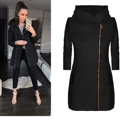 Women's Casual Fashion Solid Color Zipper