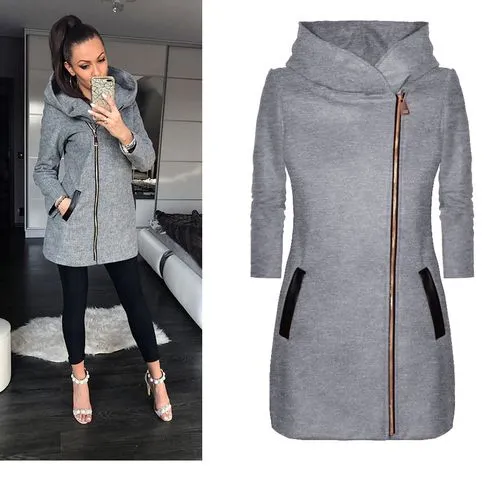 Women's Casual Fashion Solid Color Zipper