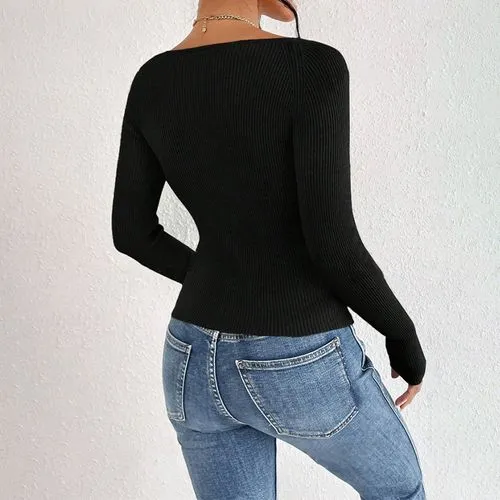 Women's Knitwear Long Sleeve Sweaters & Cardigans Casual Elegant Solid Color