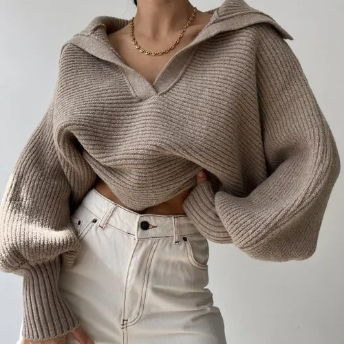 Women's Knitwear Long Sleeve Sweaters & Cardigans Casual Solid Color