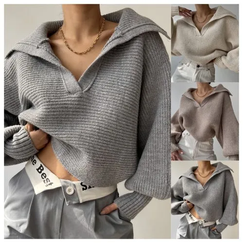 Women's Knitwear Long Sleeve Sweaters & Cardigans Casual Solid Color