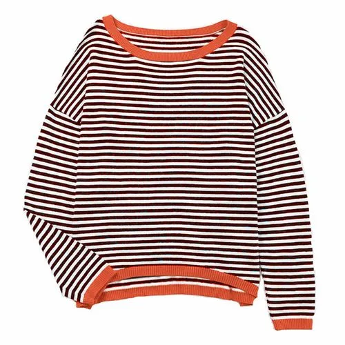 Women's Knitwear Long Sleeve Sweaters & Cardigans Contrast Binding Casual Stripe