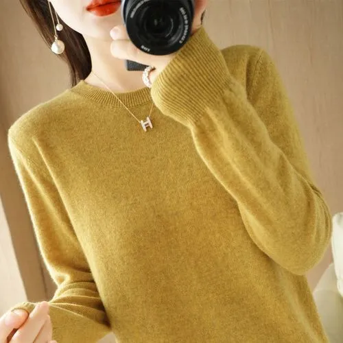 Women's Knitwear Long Sleeve Sweaters & Cardigans Fashion Solid Color