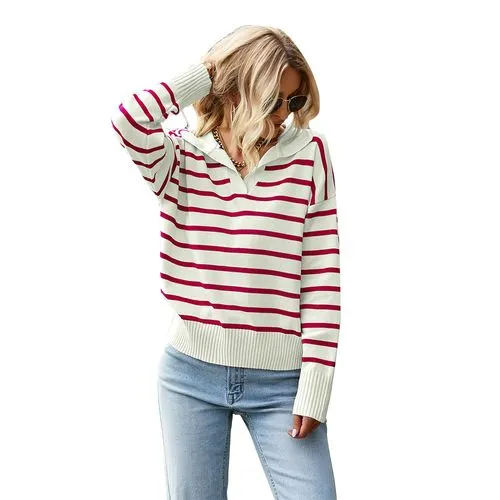 Women's Knitwear Long Sleeve Sweaters & Cardigans Fashion Stripe