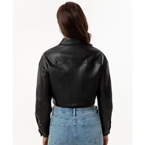 Women's Streetwear Solid Color Pocket Single Breasted Leather Jacket Jacket