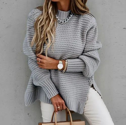 Women's Sweater Knitwear Long Sleeve Sweaters & Cardigans Elegant Streetwear Solid Color