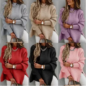 Women's Sweater Knitwear Long Sleeve Sweaters & Cardigans Elegant Streetwear Solid Color