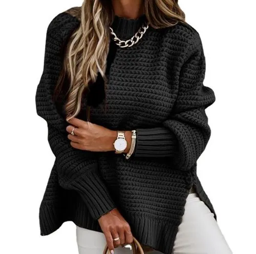 Women's Sweater Knitwear Long Sleeve Sweaters & Cardigans Elegant Streetwear Solid Color