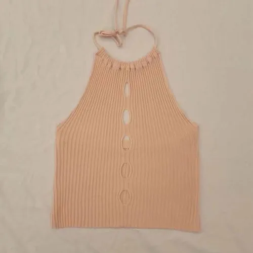 Women's Sweater Knitwear Tank Tops Backless Sexy Simple Style Solid Color