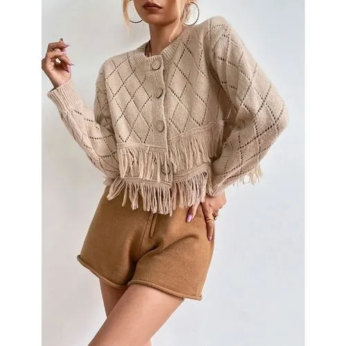 Women's Sweater Long Sleeve Sweaters & Cardigans Button Casual Solid Color