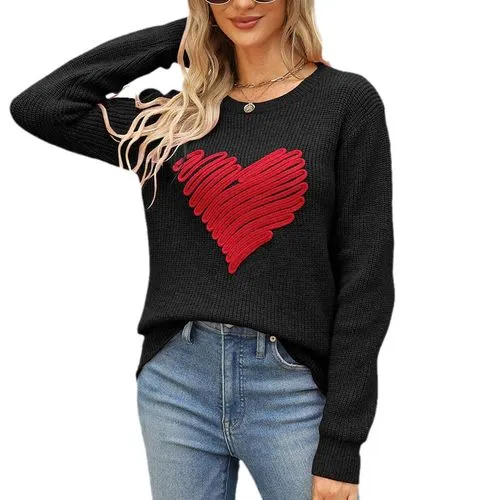 Women's Sweater Long Sleeve Sweaters & Cardigans Casual Heart Shape