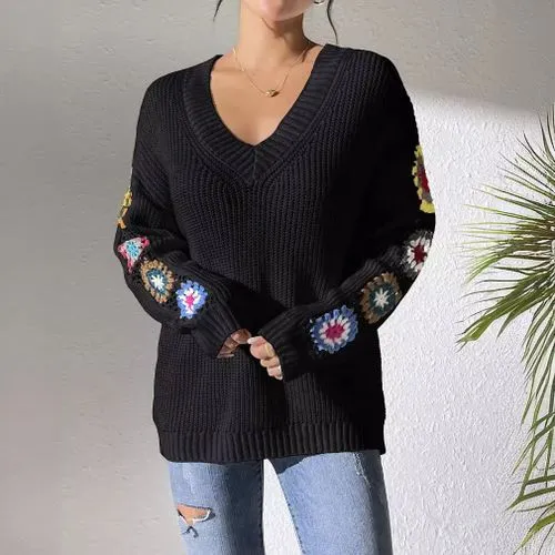 Women's Sweater Long Sleeve Sweaters & Cardigans Casual Streetwear Flower