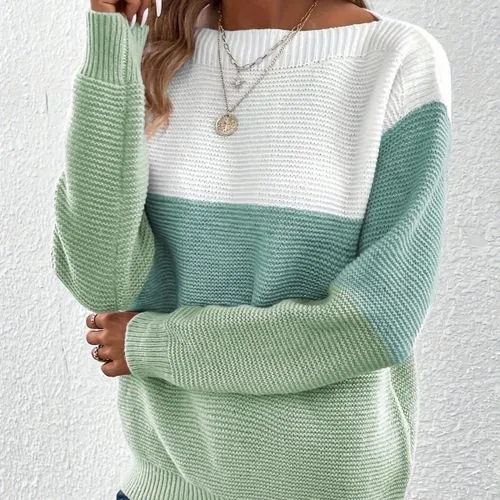 Women's Sweater Long Sleeve Sweaters & Cardigans Elegant Streetwear Color Block