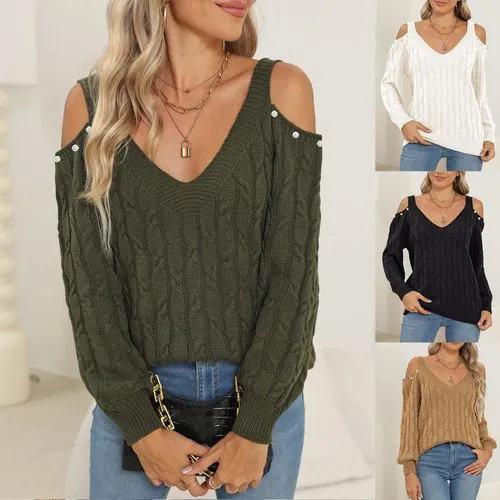 Women's Sweater Long Sleeve Sweaters & Cardigans Elegant Streetwear Solid Color