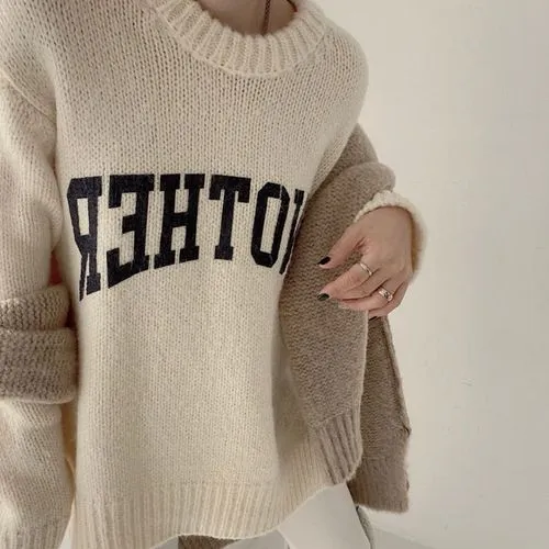 Women's Sweater Long Sleeve Sweaters & Cardigans Fashion Letter