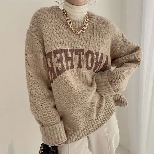 Women's Sweater Long Sleeve Sweaters & Cardigans Fashion Letter