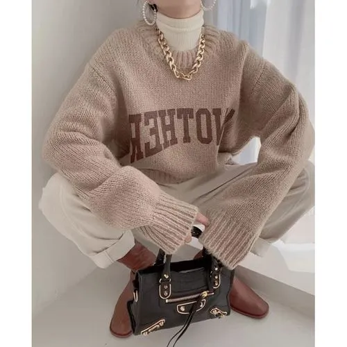 Women's Sweater Long Sleeve Sweaters & Cardigans Fashion Letter