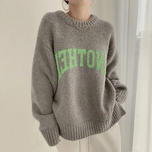 Women's Sweater Long Sleeve Sweaters & Cardigans Fashion Letter