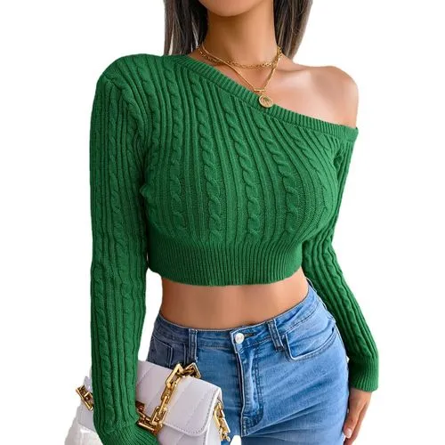 Women's Sweater Long Sleeve Sweaters & Cardigans Fashion Solid Color