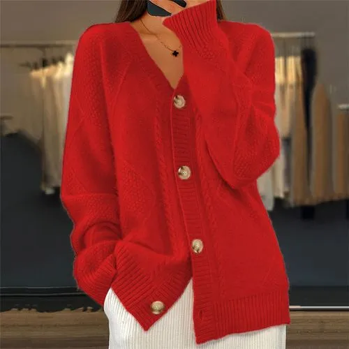 Women's Sweater Long Sleeve Sweaters & Cardigans Jacquard Rib-Knit Casual Elegant Solid Color