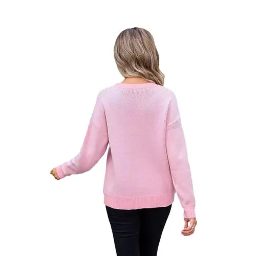 Women's Sweater Long Sleeve Sweaters & Cardigans Jacquard Streetwear Color Block Bow Knot