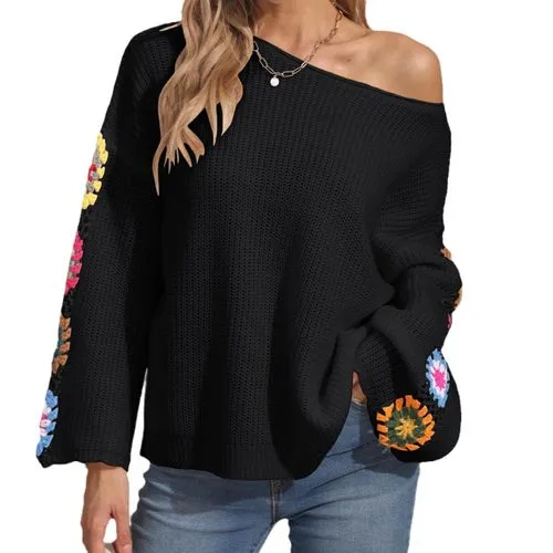 Women's Sweater Long Sleeve Sweaters & Cardigans Streetwear Multicolor Flower