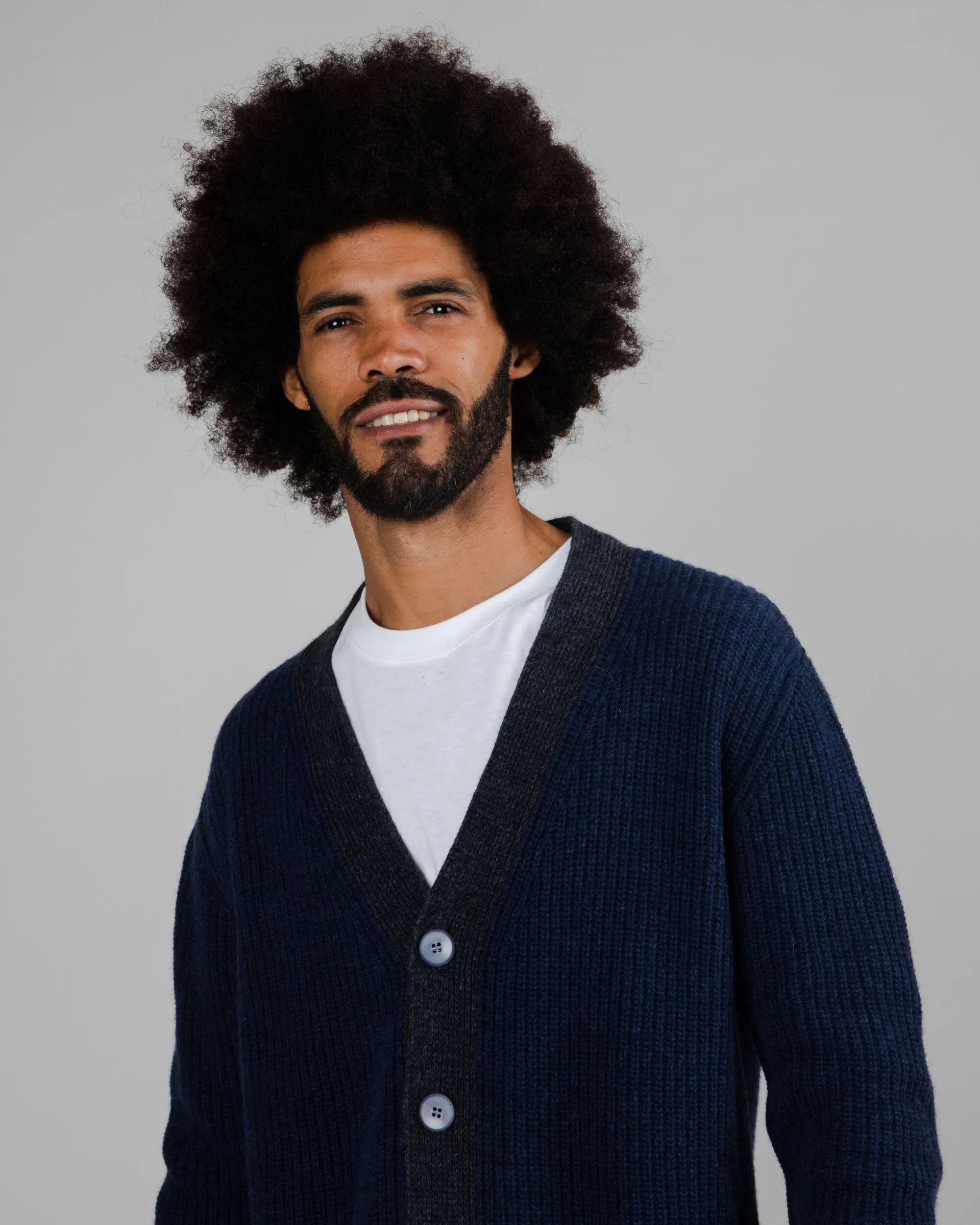 Wool Cardigan - Navy