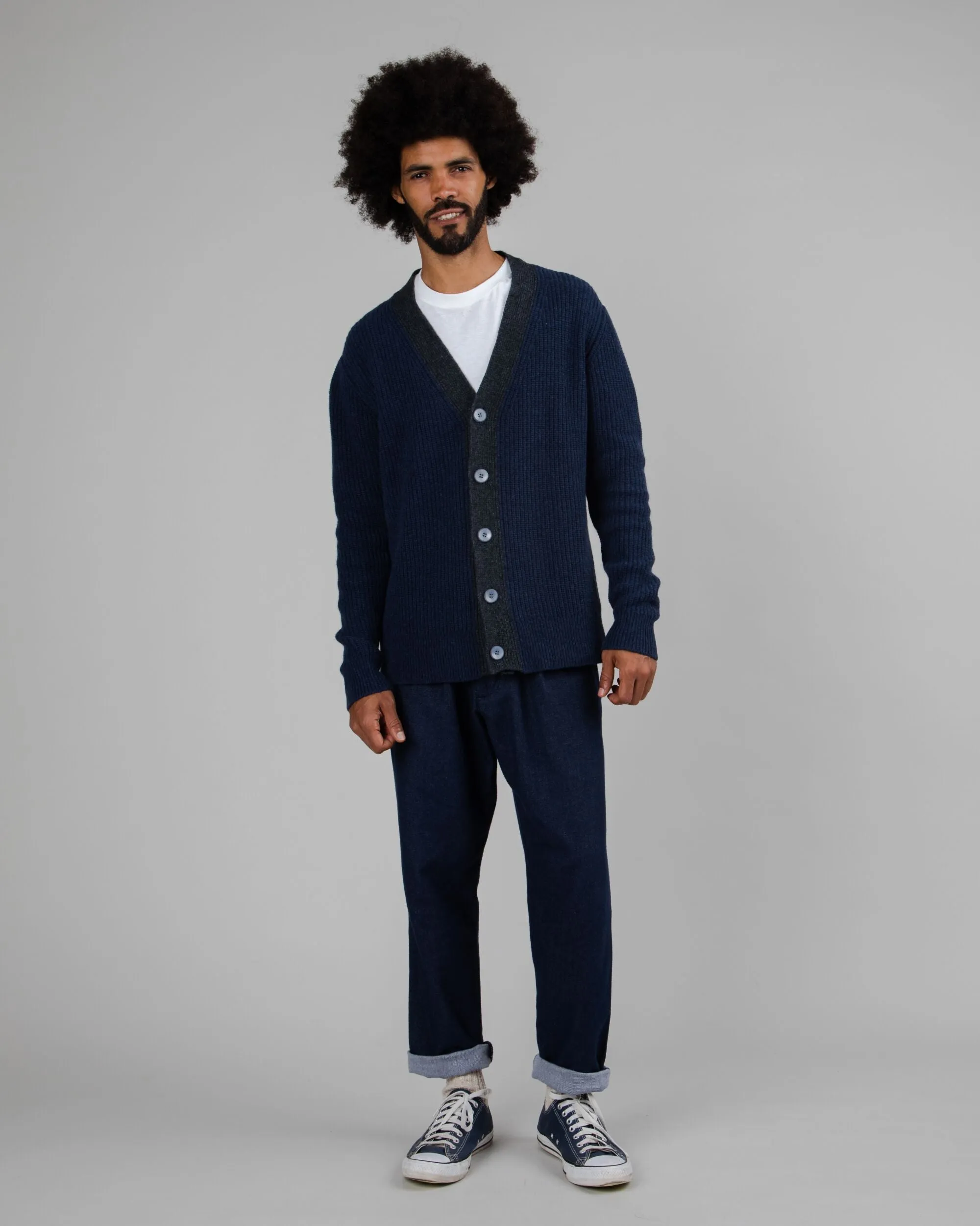 Wool Cardigan - Navy