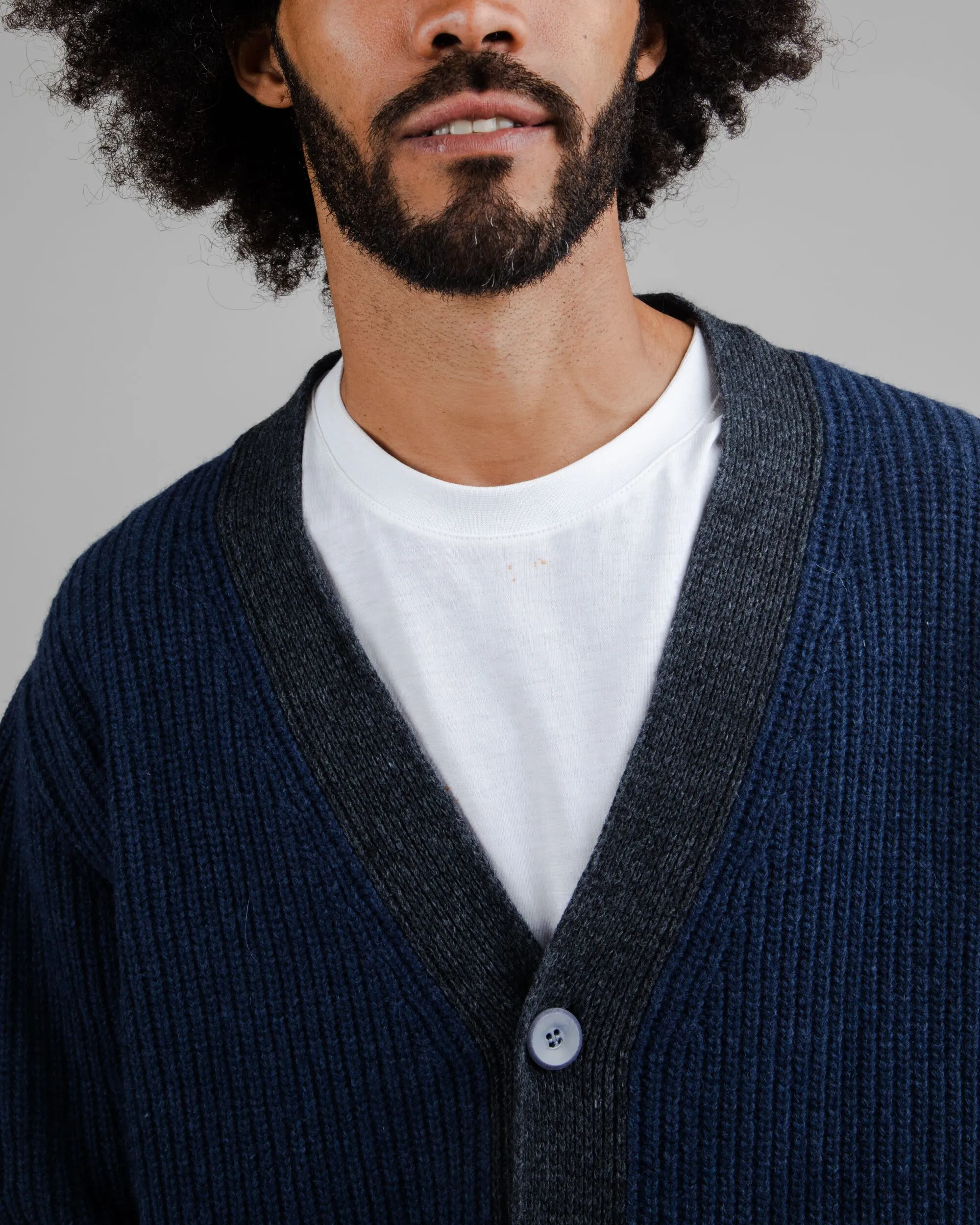 Wool Cardigan - Navy