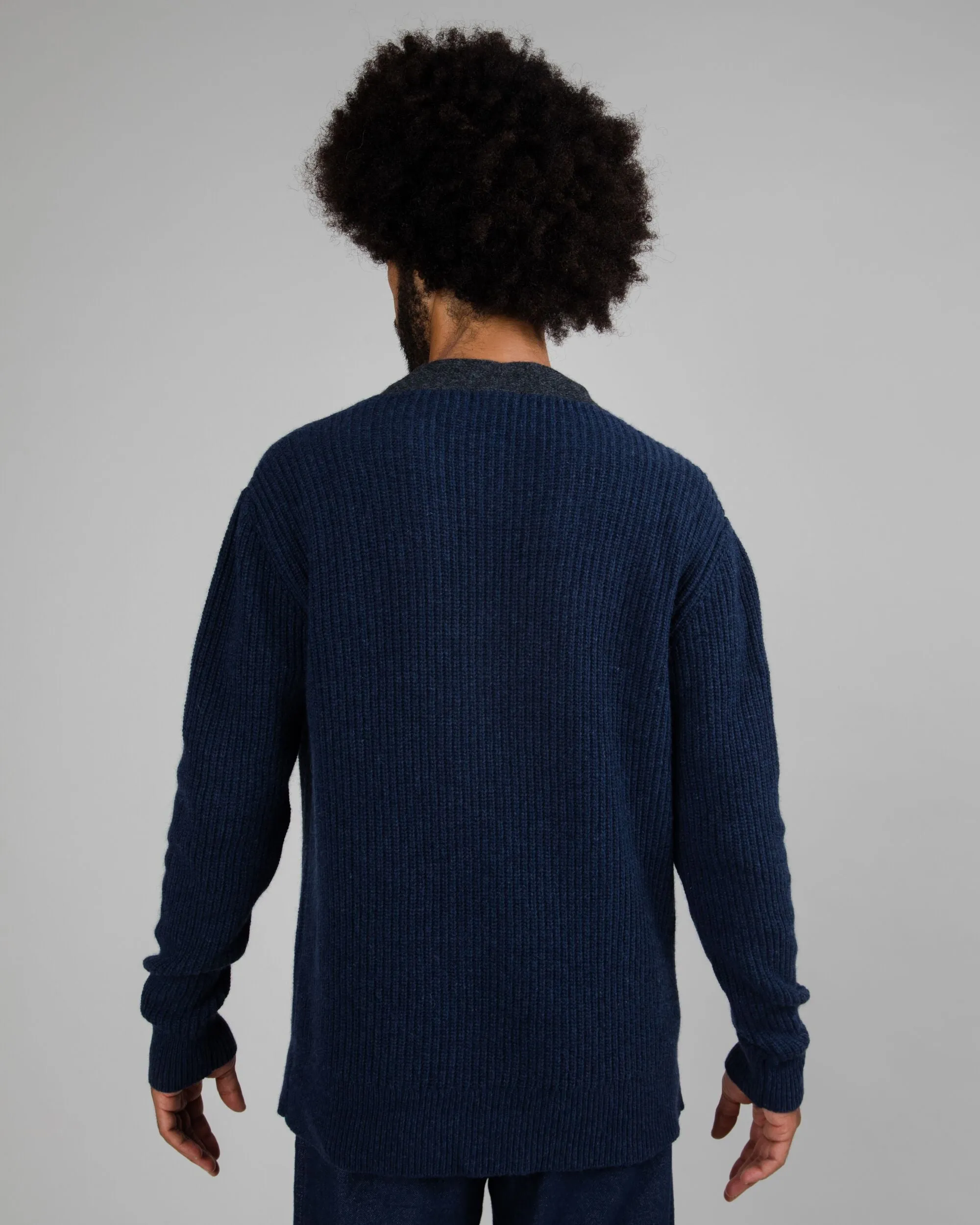 Wool Cardigan - Navy